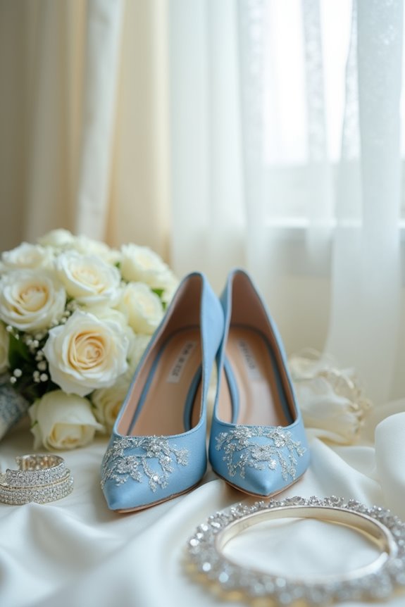 comfortable blue wedding shoes
