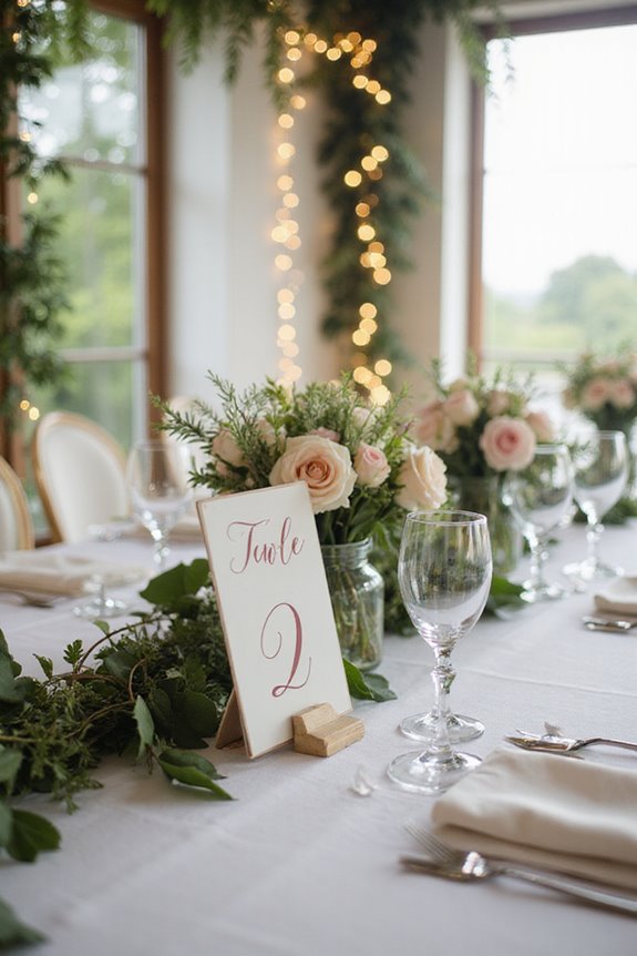 elegant wedding table numbers