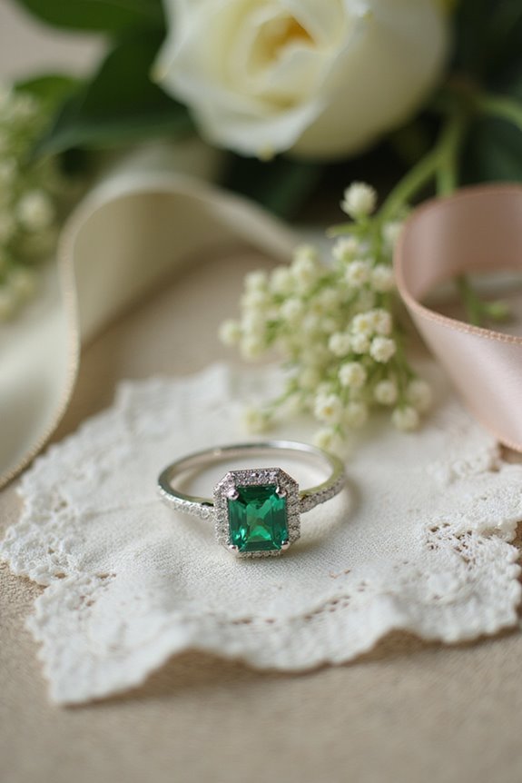 emerald cut wedding rings