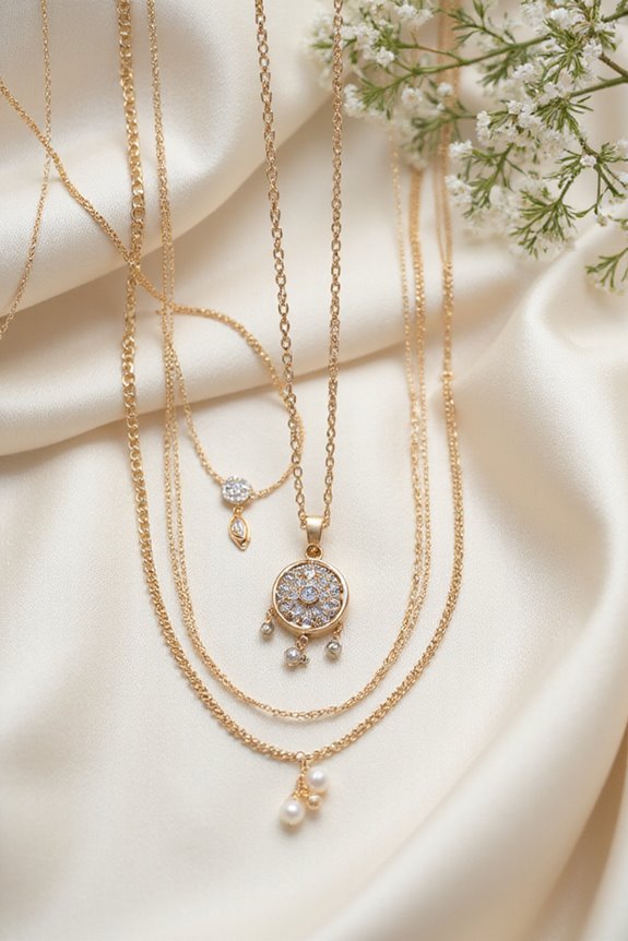 layered necklace focal point