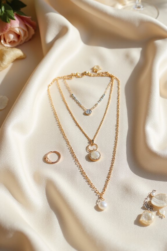 layered necklaces color coordination