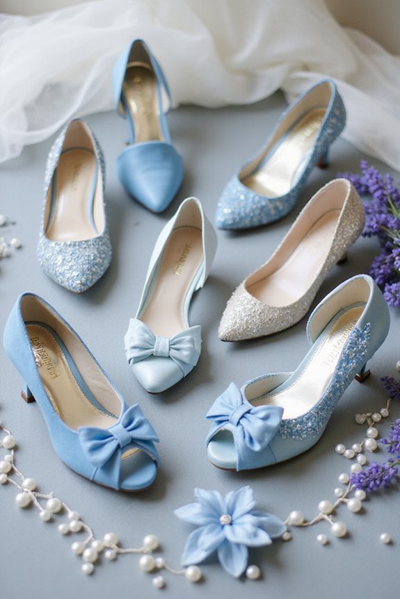stylish blue wedding shoes