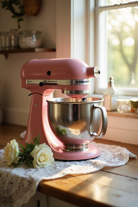 stylish pink kitchen mixers