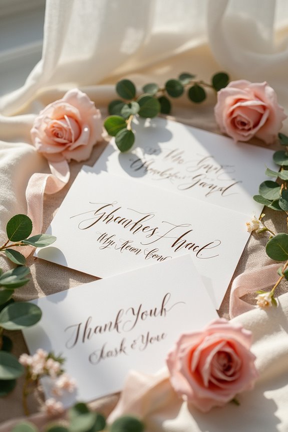stylish wedding gratitude cards